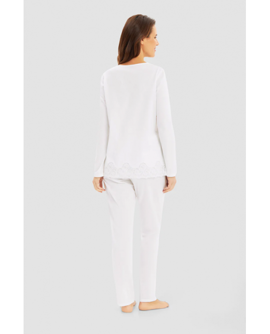 ΠΙΤΖΑΜΑ Feraud 100% cotton με λεπτομέρειες από δαντέλα