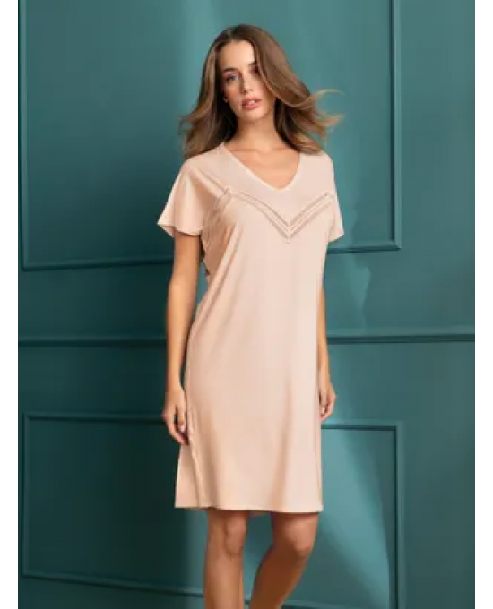 Nυχτικό   ANTIGEL  με κοντό μανίκι μίνι (modal)