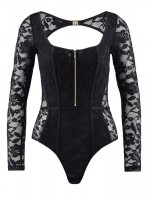 Κορμάκι με μακρύ μανίκι Aubade με ανοικτή πλάτη ,όλο δαντέλα