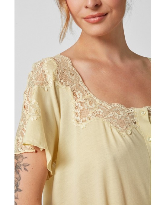 Νυχτικό PENKY 100% βαμβάκι ( maxi) με δαντέλα