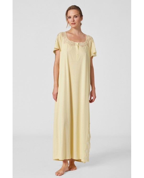 Νυχτικό PENKY 100% βαμβάκι ( maxi) με δαντέλα