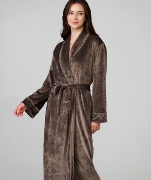 Ρόμπα Penky  midi βελούδο (80% βαμβάκι)  με ζώνη 